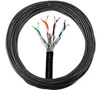 Loops Outdoor Rated CAT6a Cable - 23 AWG U/FTP Foil Shielded - Screened Pure Copper Solid Core Ethernet Network Wire - 10 Gigabit External Internet Data Reel (100m (328ft) Outdoor Ethernet Cable)