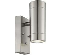 Loops Outdoor Up & Down IP44 Wall Light - Photocell - 2 x 7W GU10 LED - Brushed Steel in Metallics Loops Metallics