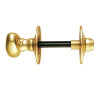 Loops Oval Thumbturn Lock With Coin Release Handle 32 70mm Spindle Polished Brass in Metallics Loops Metallics