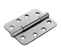 Loops PAIR 100 x 75 x 3mm Concealed 14 Bearing Hinge Satin Steel Rounded Edge in Metallics Loops Metallics