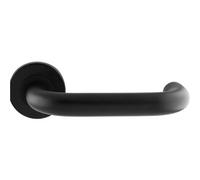 Loops Pair 19mm Round Bar Safety Handle On Round Rose Concealed Fix Matt Black