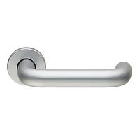 PAIR 19mm Round Bar Safety Lever on Round Rose Concealed Fix Satin Aluminium Loops Multi One Size