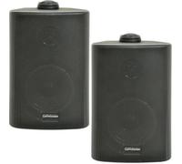 Loops (Pair) 2X 6.5" 120W Black Outdoor Rated Speakers Wall Mounted Hifi 8Ohm & 100V