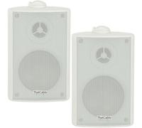 Loops (PAIR) 2x 6.5" 120W White Outdoor Rated Speakers Wall Mounted HiFi 8Ohm & 100V Loops White