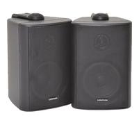 Loops Pair 3" 2 Way Compact Stereo Hifi Speakers 60W 8Ohm Black Mini Wall Mounted Abs