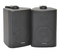 Loops Pair 3" 2 Way Compact Stereo HiFi Speakers 60W 8Ohm Black Mini Wall Mounted ABS