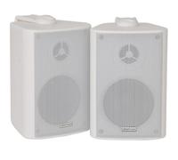 Loops Pair 3" 2 Way Compact Stereo Hifi Speakers 60W 8Ohm White Mini Wall Mounted Abs