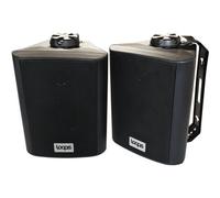 Loops Pair 4" Outdoor Rated Black Stereo Wall Speakers 70W 8 Ohm Ip55 Weatherproof