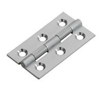 PAIR 50 x 28 x 1.5mm Cabinet Hinge Satin Chrome Small Cupboard Door
