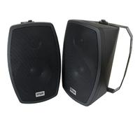 Pair 6.5" Outdoor Rated Black Stereo Wall Speakers 140W 8 Ohm IP55 Weatherproof