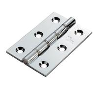 Loops PAIR 76 x 50 x 2.5mm Heavy Duty Butt Hinge Polished Chrome Internal Loops Multicolor