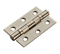 Loops PAIR 76 x 51 x 2mm Ball Bearing Hinge Satin Nickel Plated Interior Door in Metallics Loops Metallics