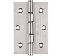 Loops Pair 76 X 51mm Brass Washered Butt Hinge Satin Stainless Steel Internal Door