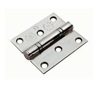 Loops PAIR 76 x 67 x 2.5mm Ball Bearing Hinge Bright Stainless Steel Interior Door in Metallics Loops Metallics
