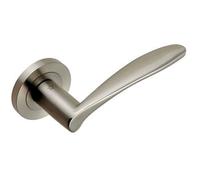 Loops PAIR Angular Design Curved Handle Concealed Fix Round Rose Satin Steel in Metallics Loops Metallics