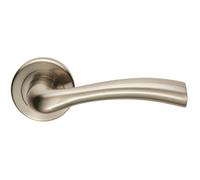 Loops PAIR Curved Flowing Flared Handle Concealed Fix Round Rose Satin Nickel in Metallics Loops Metallics