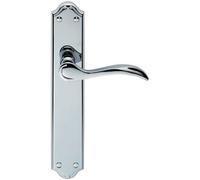 Loops PAIR Curved Handle on Long Latch Backplate 245 x 45mm Polished Chrome Loops Multicolor