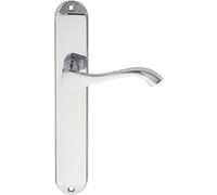 Loops PAIR Curved Handle on Long Slim Latch Backplate 241 x 40mm Polished Chrome Loops Multicolor