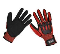 Loops PAIR Cut & Impact Resistant Gloves - Large - Hook & Loop Wrist Strap - Washable Loops Multicolor One Size