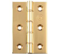 Loops Pair Double Bronze Washered Butt Hinge - 102 X 67 X 2.5mm Polished Brass Door