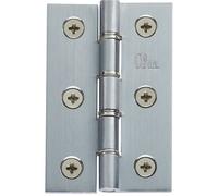 Loops Pair Double Steel Washered Butt Hinge - 76 X 50mm Satin Chrome Door Fixing