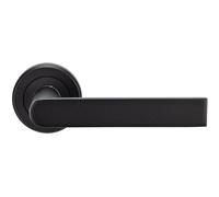 Loops PAIR Flat Rectangular Bar Handle on Round Rose Concealed Fix Matt Black Loops Black