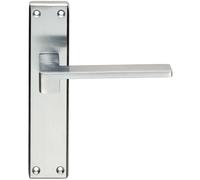 Loops PAIR Flat Straight Lever on Latch Backplate Handle 180 x 40mm Satin Chrome Loops Multicolor
