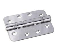 Loops Pair Grade 13 Heavy Duty Ball Bearing P Hinge - Radius 107 X 77mm Bright Steel