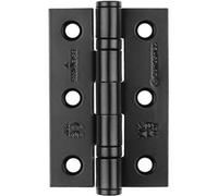 Loops Pair Grade 7 Ball Bearing Hinge - 76 X 51mm Matt Black Interior Door Fixing