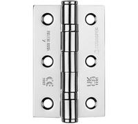 Loops Pair Grade 7 Ball Bearing Hinge - 76 X 51mm Polished Chrome Interior Door Fixing