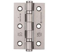 Loops Pair Grade 7 Ball Bearing Hinge - 76 X 51mm Satin Nickel Interior Door Fixing