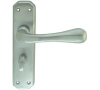 Loops PAIR Heavy Duty Handle on Angular Bathroom Backplate 180 x 40mm Satin Chrome Loops Multicolor