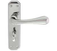 Loops PAIR Heavy Duty Lever on Angular Bathroom Backplate 180 x 40mm Polished Chrome Loops Multicolor