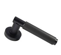 Loops PAIR Knurled Grip Round Bar Handle on Round Rose Concealed Fix Matt Black Loops Black
