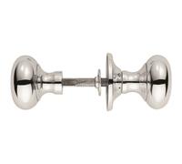 Loops PAIR Large Mushroom Rimmed Mortice Door Knob 53mm Diameter Polished Chrome Loops Multicolor