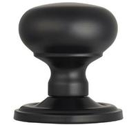 Loops PAIR Mushroom Mortice Door Knob 59mm Dia Concealed Rose Matt Black Loops Black
