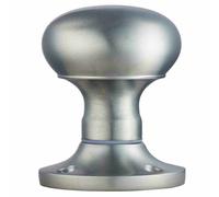 Loops PAIR Mushroom Mortice Door Knob Unsprung 52mm Diameter Satin Chrome Loops Multicolor