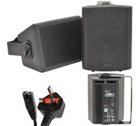 Loops Pair Of Black 60W Powered/active Wall Speakers Satellite Stereo Home Cinema Mini