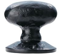 Loops PAIR Oval Mortice Door Knob 60mm Diameter Rose Black Antique Door Handle Loops Black