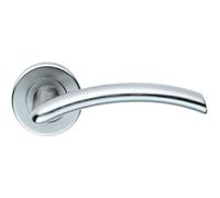 Loops PAIR Oval Shaped Arched Bar Handle Concealed Fix Round Rose Satin Chrome Loops Multicolor