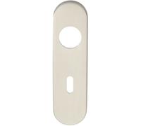 Loops PAIR Radius Standard Lock Handle Key Plates 170 x 45 x 8mm Satin Steel in Metallics Loops Metallics