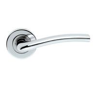 PAIR Raised Lever with Smooth Edges Concealed Fix Round Rose Polished Chrome Loops Multi One Size
