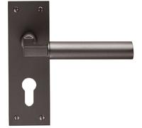 Loops PAIR Round Bar Handle on Slim Euro Lock Backplate 150 x 50mm Matt Bronze Loops Multicolor