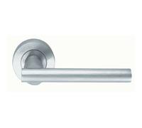 Loops PAIR Round Recessed Bar Handle on Round Rose Concealed Fix Satin Chrome Loops Multicolor