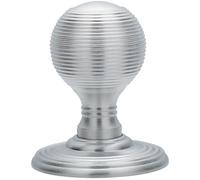 Loops PAIR Round Textured Mortice Door Knob 50mm Dia Satin Chrome Beehive Handle Loops Multicolor