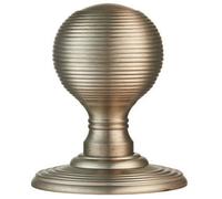 Loops PAIR Round Textured Mortice Door Knob 50mm Dia Satin Nickel Beehive Handle in Metallics Loops Metallics