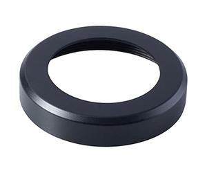 Loops Pair Screw On Round Rose Cover Plates- 50mm Diameter- 10mm Depth- Matt Black | Round Rose Cover Pack - Convert Square Rose Handle to Round Rose - Front and Back Screwless Rose
