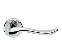 Loops PAIR Scroll Shaped Lever Handle on Round Rose Concealed Fix Polished Chrome Loops Multicolor