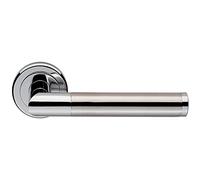 PAIR Sectional Round Bar Lever on Round Rose Concealed Fix Polished Satin Chrome Loops Multi One Size