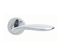 PAIR Smooth Ergonomic Handle on Round Rose Concealed Fix Polished Chrome